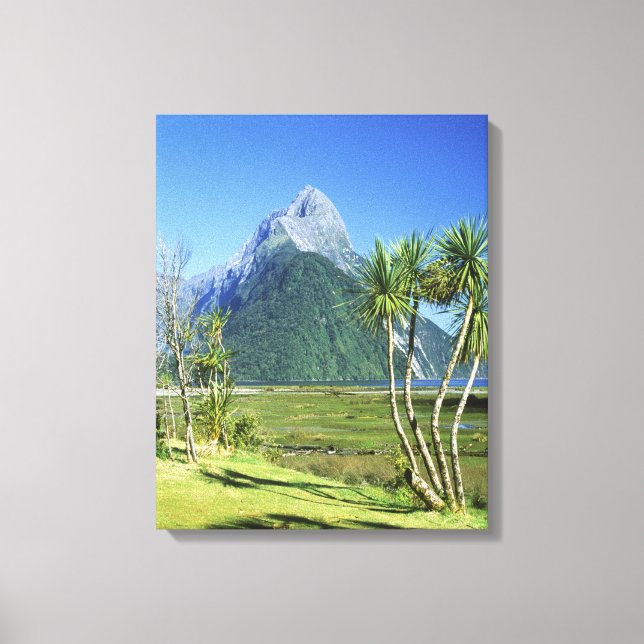 Toile Nouvelle-Zélande, île du Sud,  Mitre Peak, (Recto)