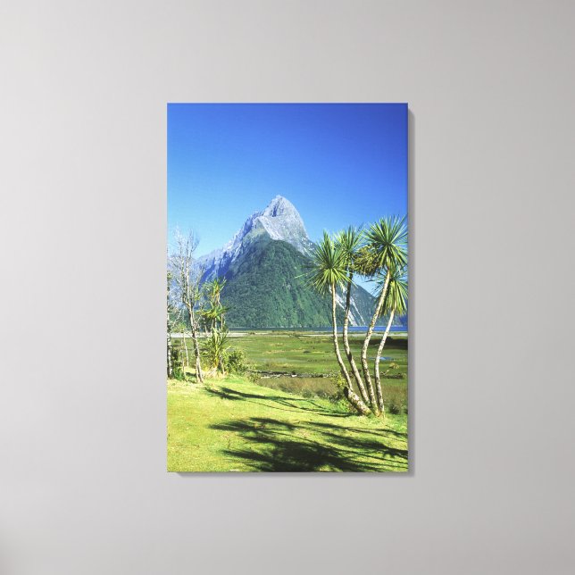 Toile Nouvelle-Zélande, île du Sud,  Mitre Peak, (Recto)