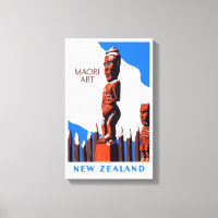 Nouvelle-Zélande Maori Poster vintage restauré