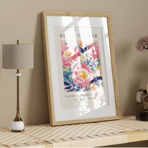 Toile Novembre Mois de naissance Marché aux fleurs