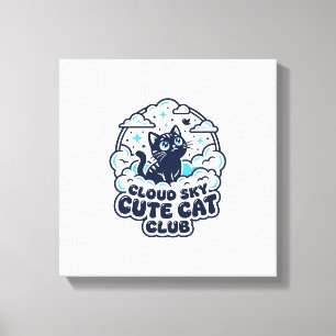 Toile Nuage Ciel Mignon Chat Amoureux de Chats T-Shirt A