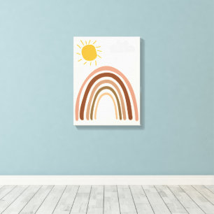 Toile Nuage de soleil arc-en-ciel, Dessin d'enfant, Art
