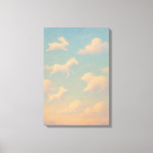 Toile Nuages Animaux Pastel Rêveur