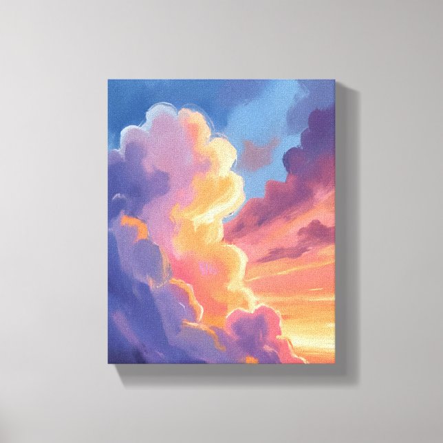 Toile Nuages de coucher de soleil | Peinture de ciel à l (Recto)