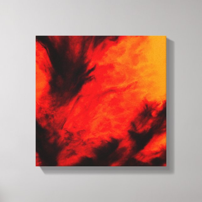 Toile Nuages ​​délicats - Orange (Recto)