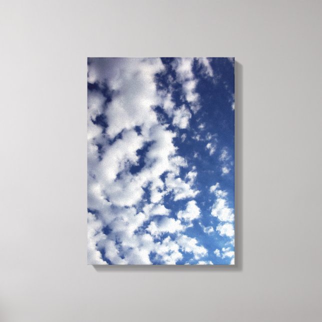 Toile Nuages Puffy Sur Ciel Bleu (Recto)
