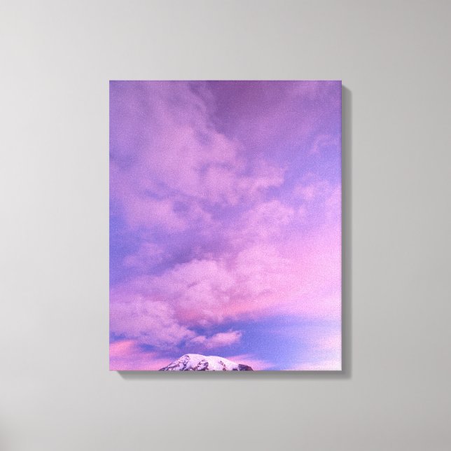 Toile Nuages Roses Au-Dessus Du Mont Rainier (Recto)