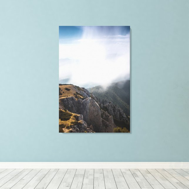 Toile Nuages roulant sur les montagnes (Insitu (Plancher de Bois))