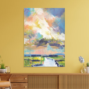 Toile Nuages sur le marais Peinture / Artiste Larry Lere