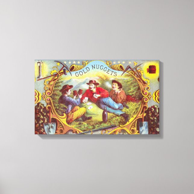 Toile Nuggets d'or Antique Étiquette Cigar (Recto)