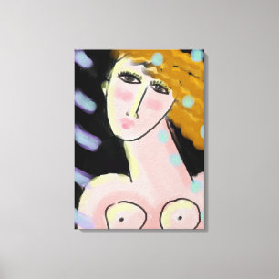 Toile Nuit 2 Portrait numérique Abstrait d'une femme