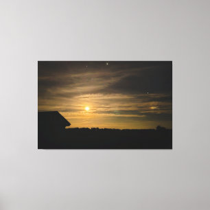 Toile Nuit au clair de lune sur la campagne