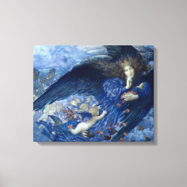 Toile Nuit avec son Train des Etoiles (Ange avec Cherubs (Recto)