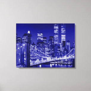 Toile Nuit Bleue New York City Pop Art