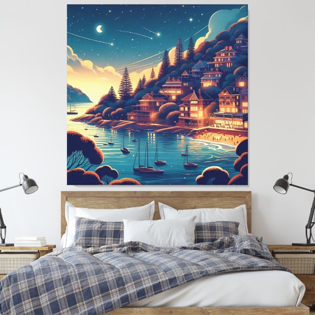 Toile Nuit côtière rêveuse (Insitu(Chambre))