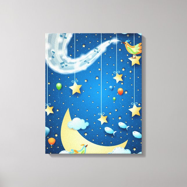 Toile Nuit de musique et grande lune (Recto)