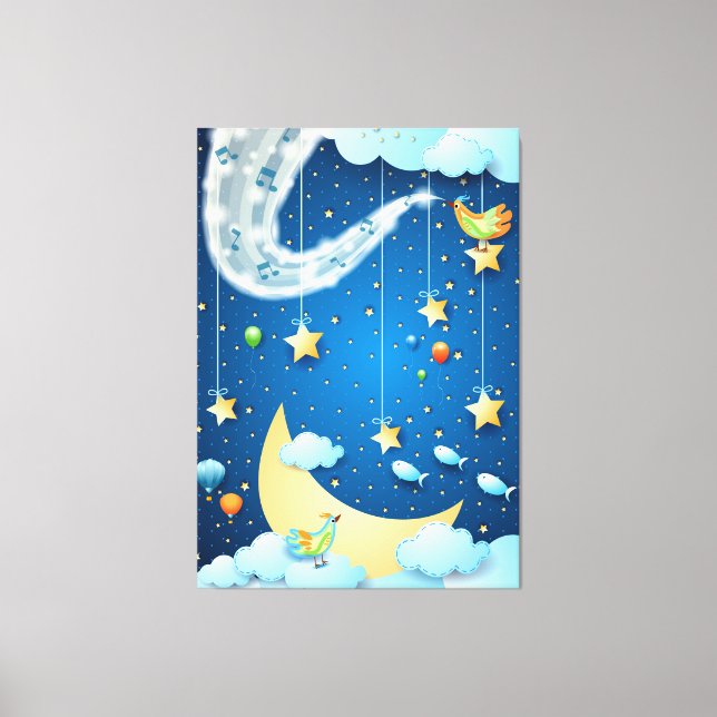 Toile Nuit de musique et grande lune (Recto)