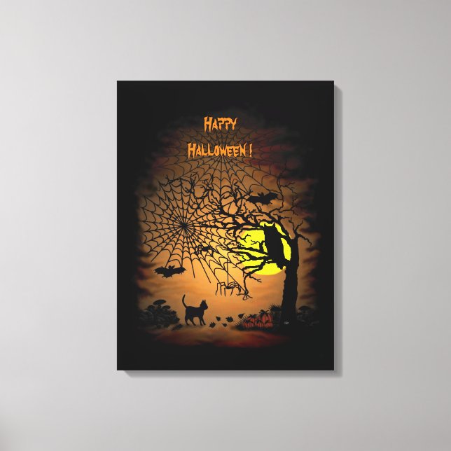 Toile Nuit d'Halloween, Joyeux Halloween ! (Recto)