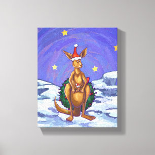 Toile Nuit étoilée de Noël Kangaroo