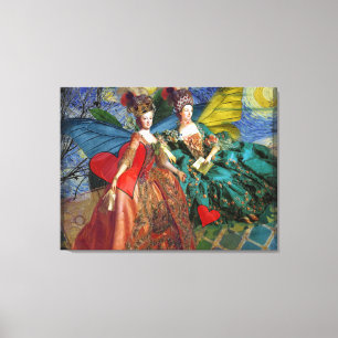 Toile Nuit étoilée Demoiselles Rococo Ailes de Papillon