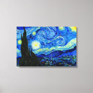 Toile Nuit étoilée par Van Gogh Triple Panel Canvas Impr