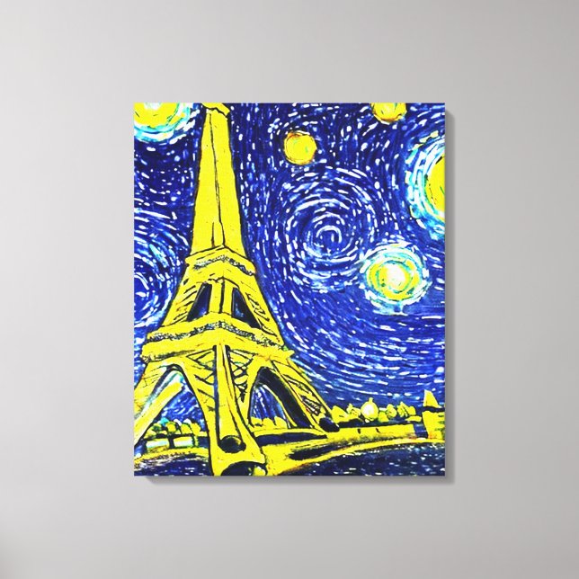 Toile Nuit étoilée Paris France (Recto)