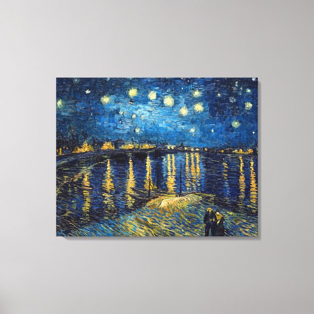 Toile Nuit étoilée sur le Rhône | Van Gogh | (Recto)