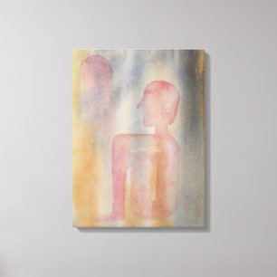 Toile Nuit Rouge Moon Aquarelle Imprimer