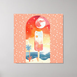 Toile Nuit tropicale estivale étoilée