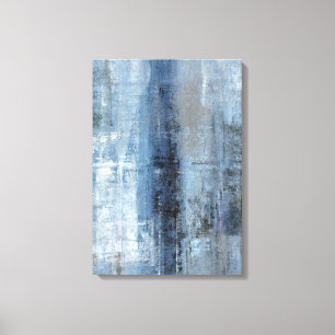 Toile 'Number One' Bleu et gris Art Abstrait Imprimer