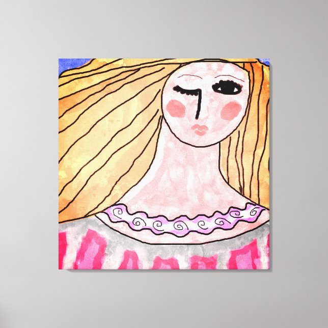 Toile numérique Abstraite Winking Woman (Recto)