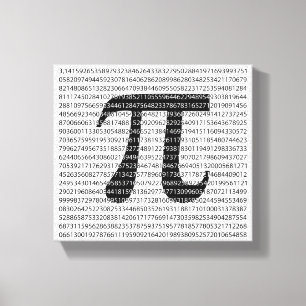 Toile Numéro noir d'origine pi jour symbole mathématique