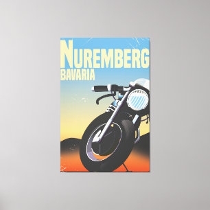 Toile Nuremberg, Bavière affiche de voyage moto vintage