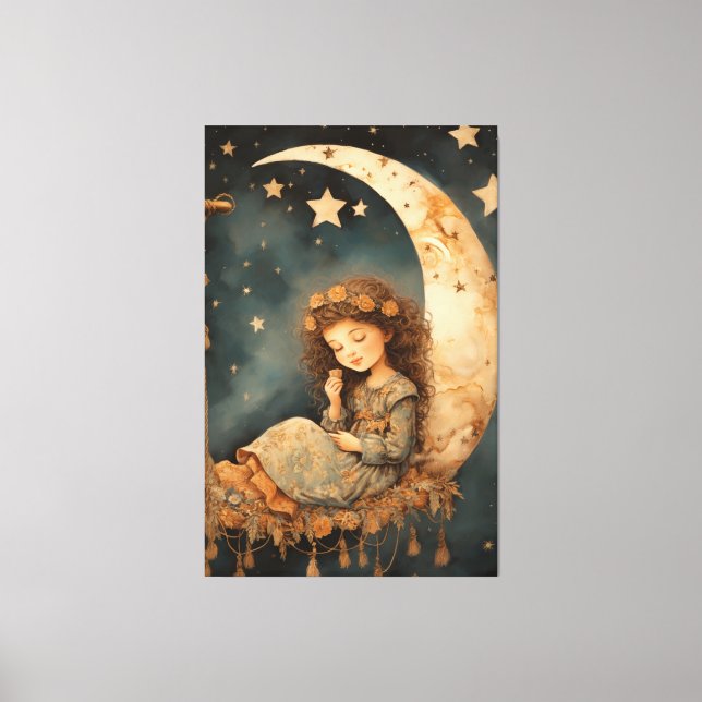 Toile Nursery Luna Child Art Imprimer (Recto)