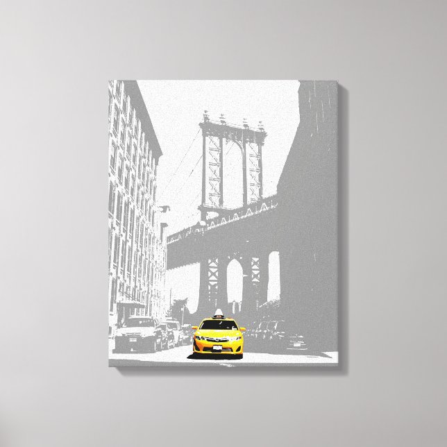 Toile Nyc Brooklyn Bridge Taxi jaune New York City (Recto)