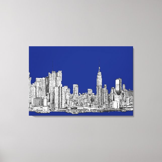 Toile NYC encre bleu royal (Recto)