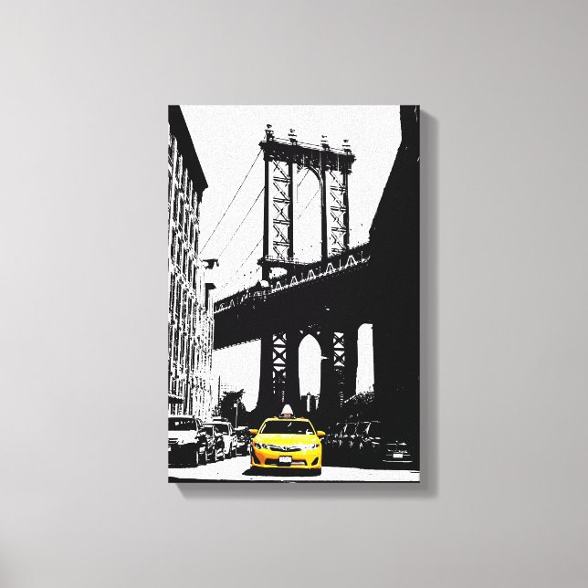 Toile Nyc New York City Taxi jaune Brooklyn Bridge (Recto)