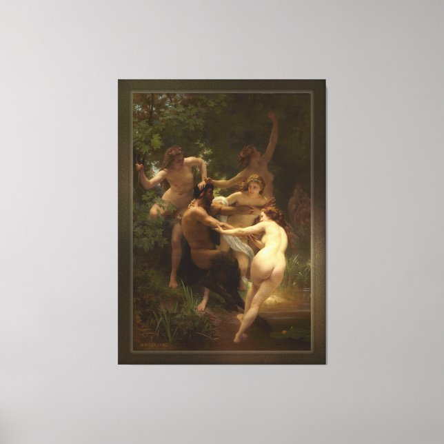 Toile Nymphes et Satyr par William-Adolphe Bouguereau (Recto)