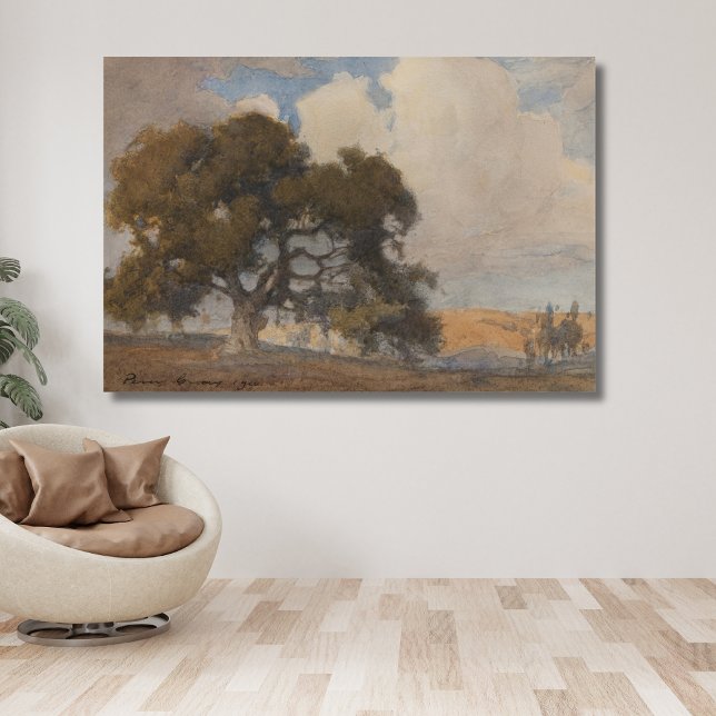 Toile Oak Tree (1910) - Aquarelle Vintage majestueuse (Créateur téléchargé)
