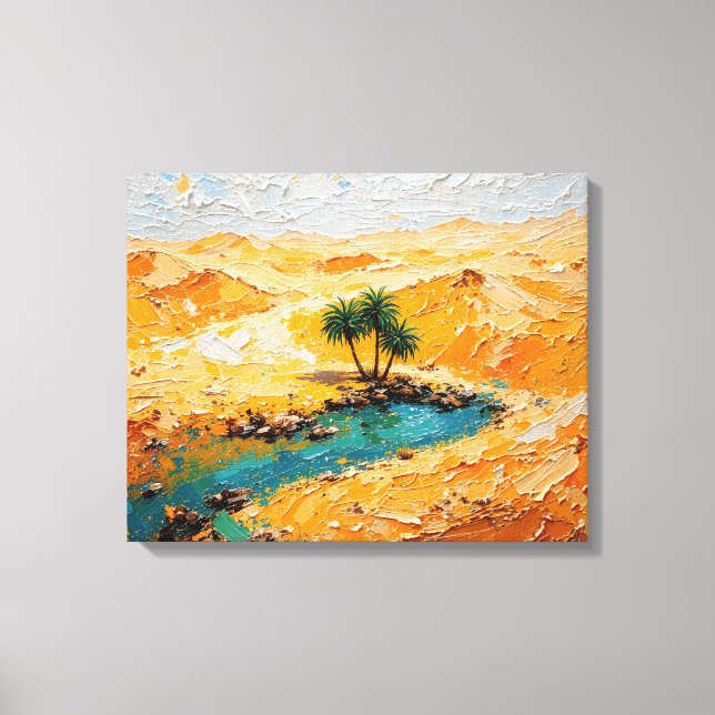 Toile Oasis dans le désert Premium Wrapped Canvas Ar (Recto)