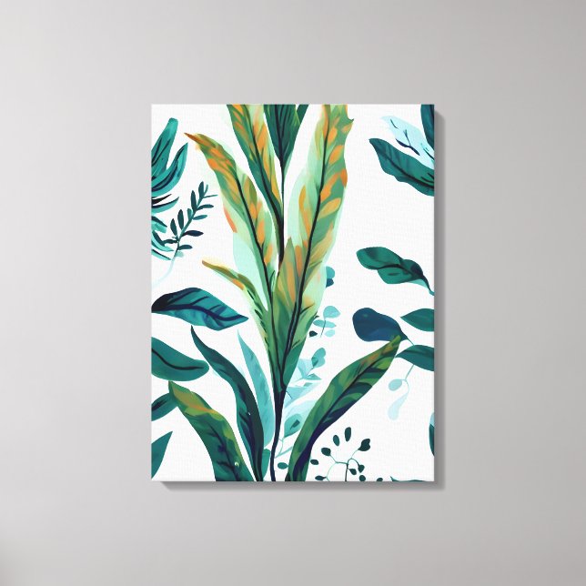 Toile Oasis d'Evergreen : Motif feuillu transparent (Recto)