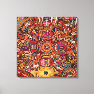 Toile Oaxaca Mexico Mexican Mayan Tribal Art boho Travel