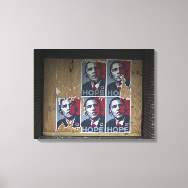 Toile Obama signe sur une fenêtre condamnée d'un (Recto)