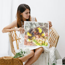 Occupé Occupé Fréquenté Miel Abeille aquarelle pei