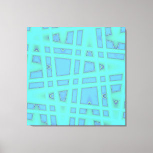 Toile Océan Bébé Bleu Moderne Motif de vague géométrique