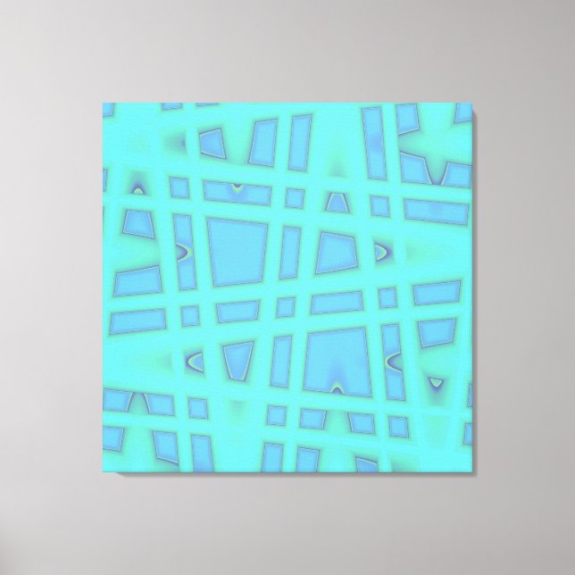 Toile Océan Bébé Bleu Moderne Motif de vague géométrique (Recto)