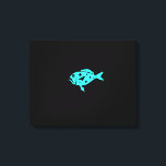 Toile Ocean Glow_Aqua-on-Black Grouper Lonely<br><div class="desc">Si vous êtes créatif, vous pouvez changer la taille et la position du mérou, ou la couleur arrière - plan. Cliquez simplement sur "Customisez-le" et laissez le plaisir commencer! En utilisant les options de l'outil de conception ci-dessus à votre droite, il est facile de sélectionner une "taille" idéale pour votre...</div>
