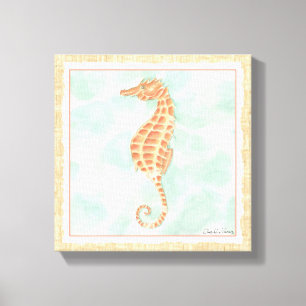 Toile Ocean Orange Seahorse