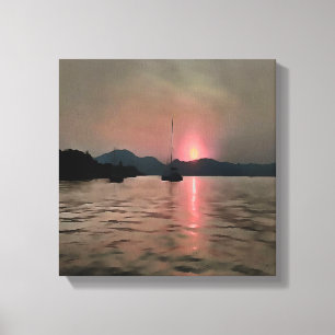 Toile Ocean Sunset Sailboat Sunset Bozburun Marmaris