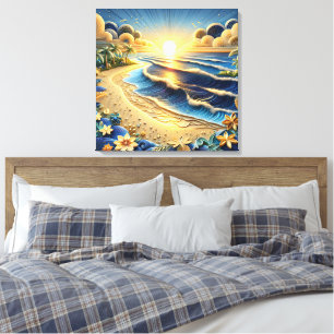 Toile Ocean View Tropical Paper Quilling Effet